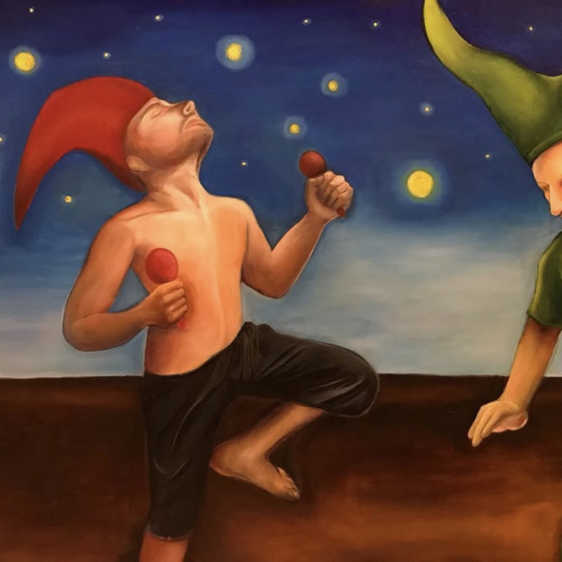 La danza de los chaneques.

150x100.

Óleo sobre tela.

Alan Montessori.